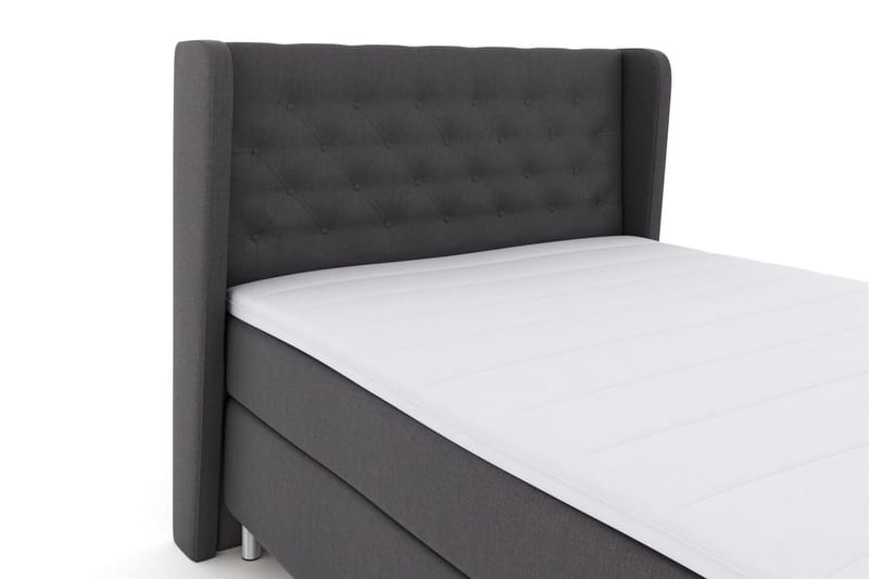 Select No 3 Komplett Sengepakke 140x200 Fast/Medium - Mørkegrå/Metallben - Møbler - Senger - Kontinentalsenger