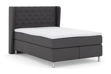 Select No 3 Komplett Sengepakke 140x200 Fast/Medium - Mørkegrå/Metallben - Møbler - Senger - Kontinentalsenger