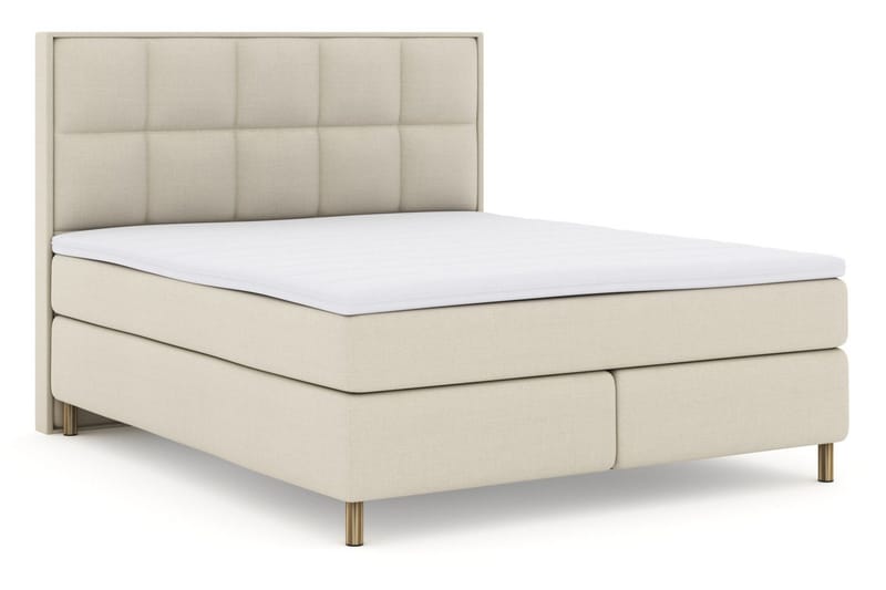 Select No 3 Komplett Sengepakke 180x200 Fast/Medium - Beige/Kobberben - Møbler - Senger - Kontinentalsenger
