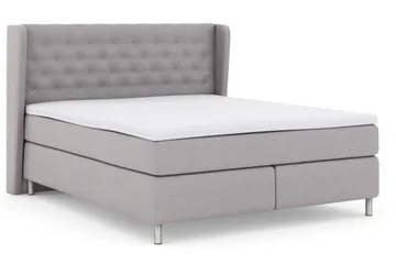 Select No 3 Komplett Sengepakke 180x200 Fast/Medium - Lysegrå/Metallben - Møbler - Senger - Kontinentalsenger