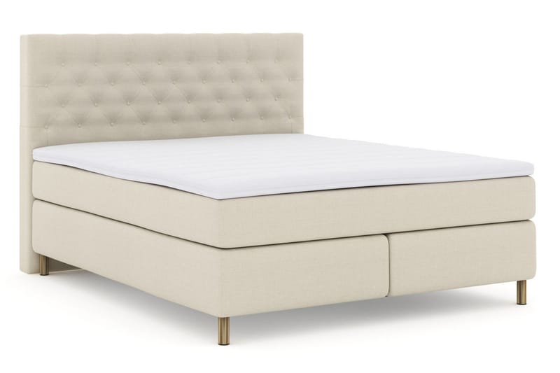 Select No 3 Komplett Sengepakke 210x210 Fast/Medium - Beige/Kobberben - Møbler - Senger - Kontinentalsenger