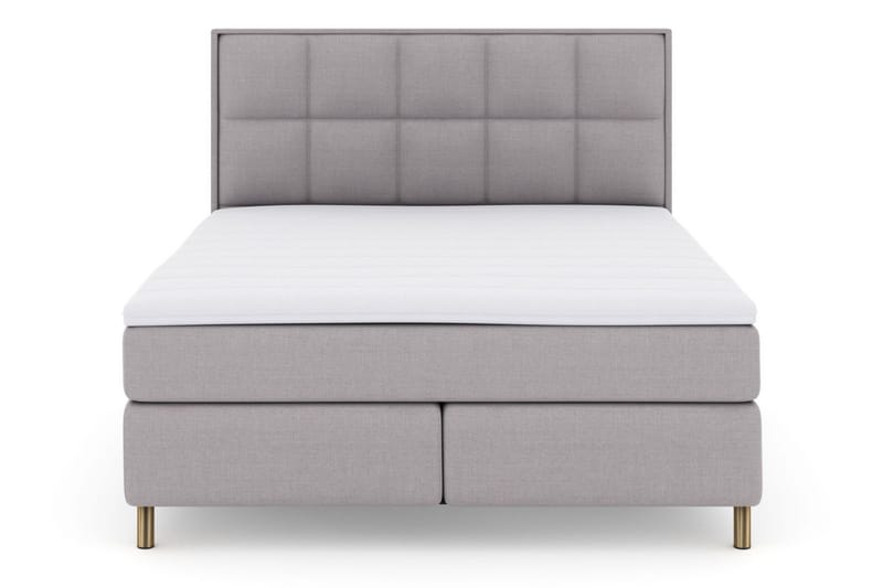 Select No 3 Komplett Sengepakke 210x210 Medium - Lysegrå/Kobberben - Møbler - Senger - Kontinentalsenger