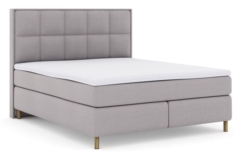 Select No 3 Komplett Sengepakke 210x210 Medium - Lysegrå/Kobberben - Møbler - Senger - Kontinentalsenger