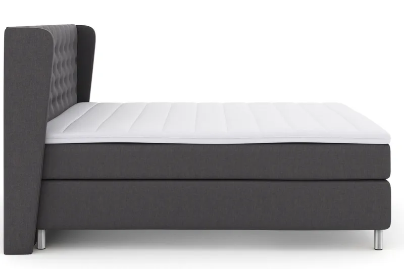 Select No 3 Komplett Sengepakke 210x210 Medium - Mørkegrå/Metallben - Møbler - Senger - Kontinentalsenger