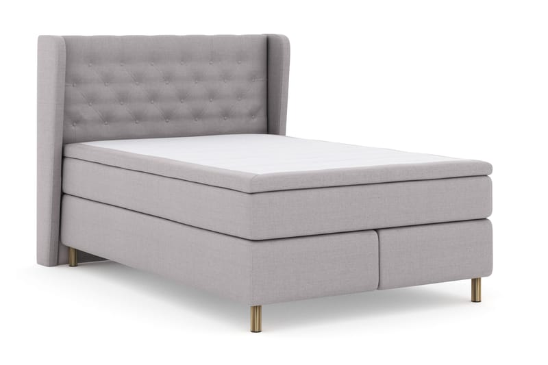 Select No 4 Komplett Sengepakke 140x200 Fast - Lysegrå/Kobberben - Møbler - Senger - Kontinentalsenger