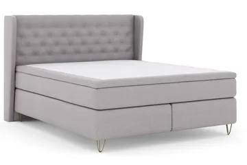 Select No 4 Komplett Sengepakke 180x200 Fast - Lysegrå/V-formede Metallben - Møbler - Senger - Kontinentalsenger