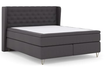 Select No 4 Komplett Sengepakke 180x200 Fast - Mørkegrå/V-formede Metallben - Møbler - Senger - Kontinentalsenger