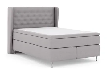 Select No 5 Komplett Sengepakke 140x200 Fast Lateks - Lysegrå/Sølvben - Møbler - Senger - Kontinentalsenger