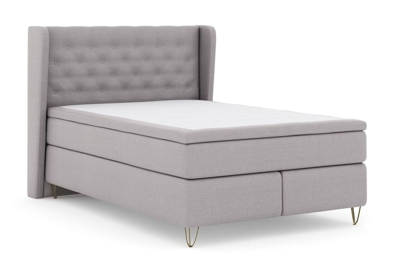 Select No 5 Komplett Sengepakke 140x200 Fast Lateks - Lysegrå/V-formede Metallben - Møbler - Senger - Kontinentalsenger