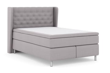 Select No 5 Komplett Sengepakke 140x200 Fast Watergel - Lysegrå/Metallben - Møbler - Senger - Kontinentalsenger