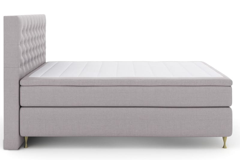 Select No 5 Komplett Sengepakke 210x210 Medium Lateks, Lysegrå/Gullben