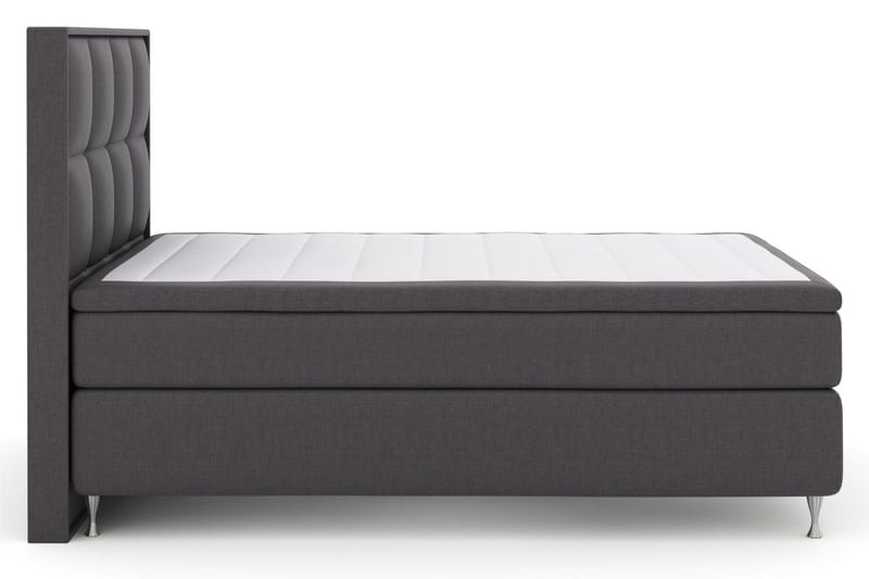 Select No 6 Komplett Sengepakke 140x200 Fast Memory/Pocket, Mørkegrå/Sølvben