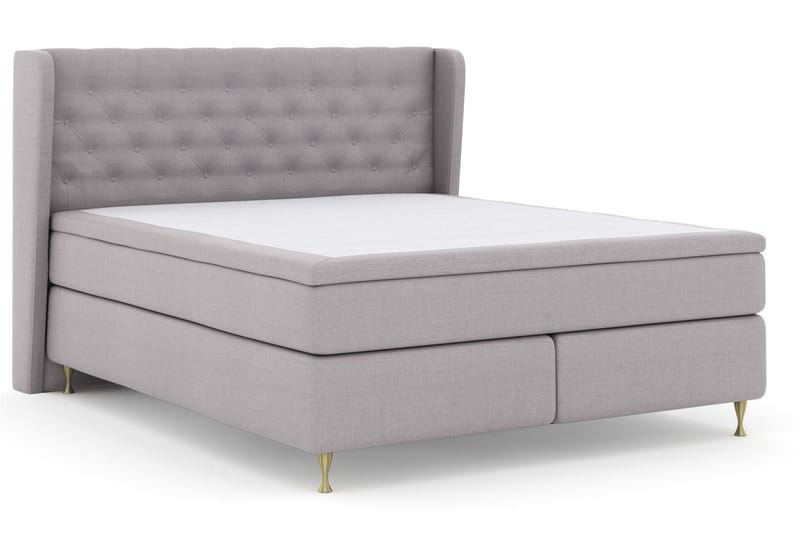 Select No 6 Komplett Sengepakke 180x200 Fast Memory/Pocket - Lysegrå/Gullben - Møbler - Senger - Kontinentalsenger