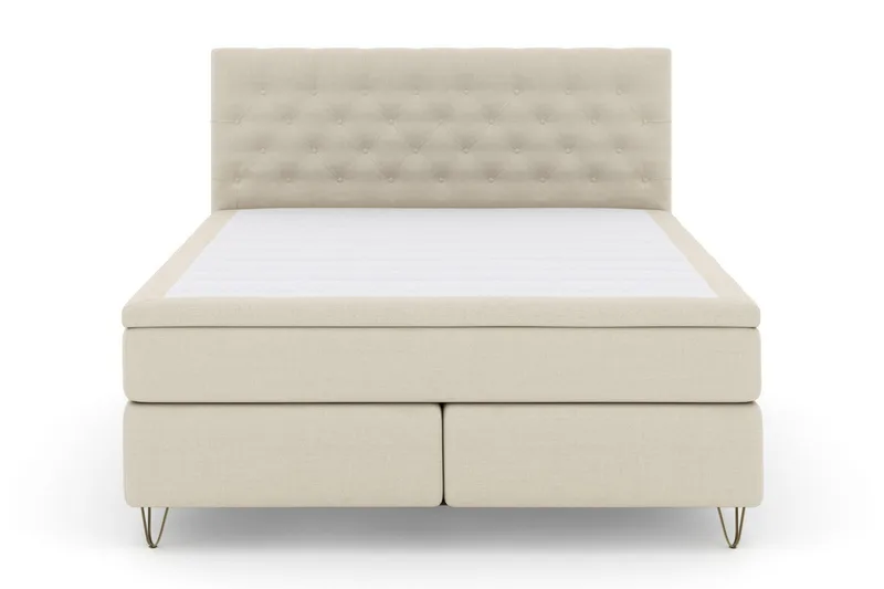 Select No 6 Komplett Sengepakke 210x210 Fast Lateks/Memory - Beige/V-formede Metallben - Møbler - Senger - Kontinentalsenger