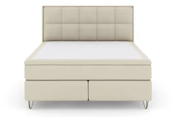 Select No 6 Komplett Sengepakke 210x210 Fast Watergel - Beige/V-formede Metallben - Møbler - Senger - Kontinentalsenger