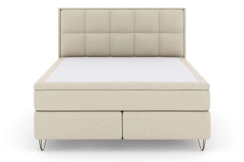 Select No 6 Komplett Sengepakke 210x210 Fast Watergel - Beige/V-formede Metallben - Møbler - Senger - Kontinentalsenger