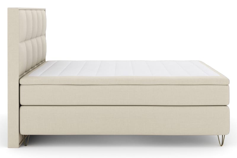 Select No 6 Komplett Sengepakke 210x210 Fast Watergel, Beige/V-formede Metallben
