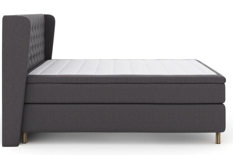 Select No 6 Komplett Sengepakke 210x210 Medium Memory/Pocket - Mørkegrå/Kobberben - Møbler - Senger - Kontinentalsenger