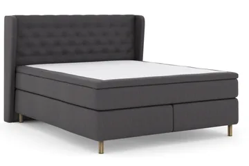 Select No 6 Komplett Sengepakke 210x210 Medium Memory/Pocket - Mørkegrå/Kobberben - Møbler - Senger - Kontinentalsenger