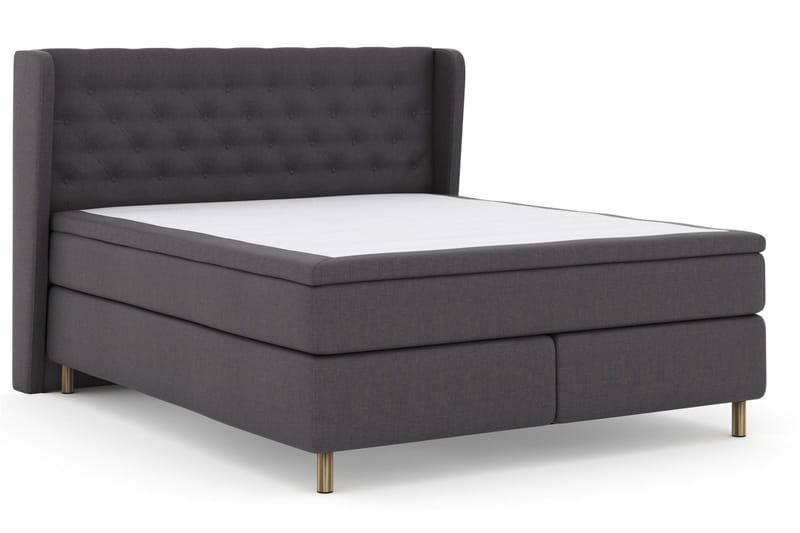 Select No 6 Komplett Sengepakke 210x210 Medium Memory/Pocket - Mørkegrå/Kobberben - Møbler - Senger - Kontinentalsenger