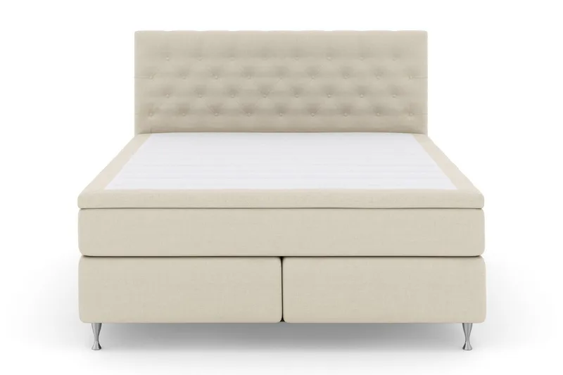 Select No 6 Kontinentalseng 180x200 Fast Memory/Pocket, Beige/Sølvben
