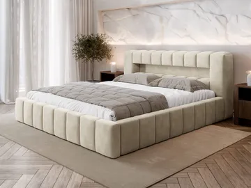 seng Amaro Velluto 02 140x200 - beige - Møbler - Senger - Senger med oppbevaring