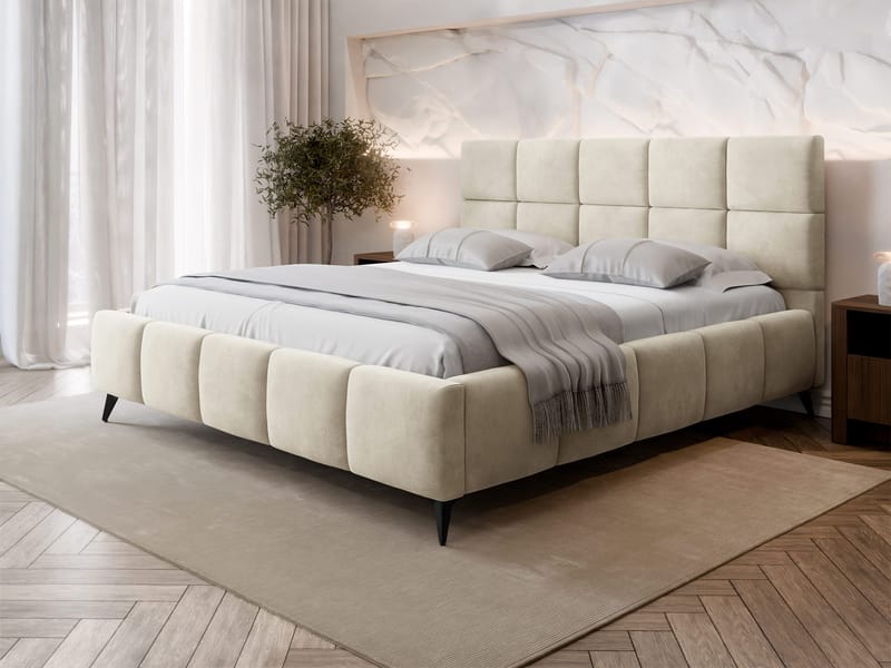 seng Amber Velluto 02 180x200 - beige - Møbler - Senger - Senger med oppbevaring