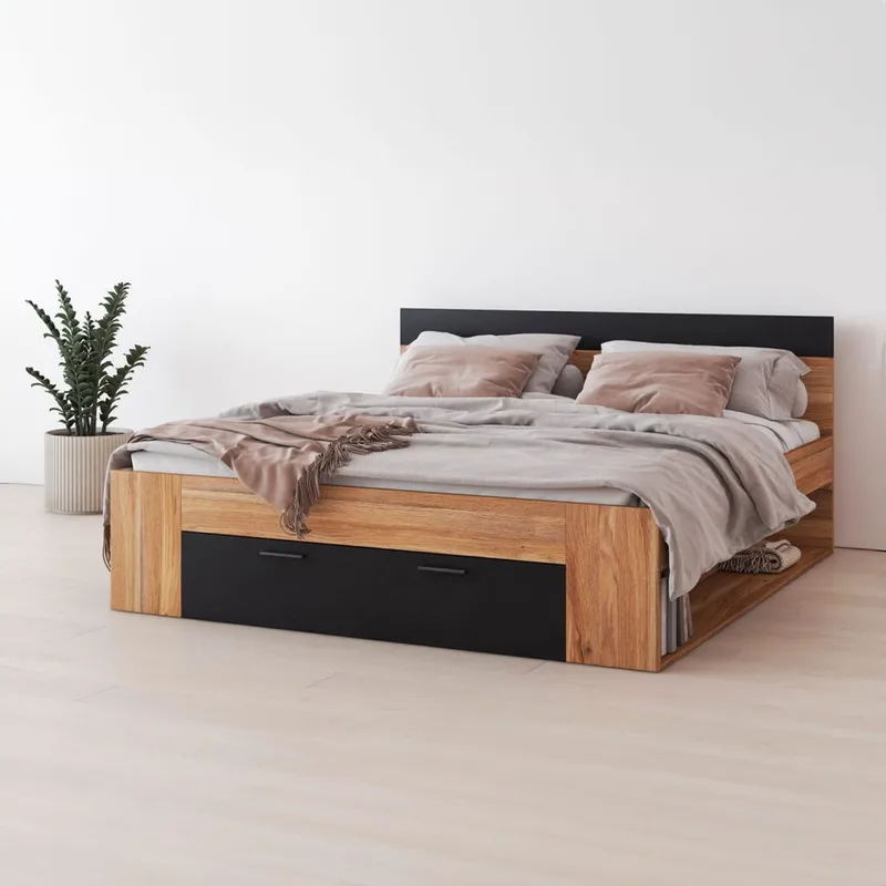 Seng Beta med Skuffer - 180 cm, Mauvella eik - Møbler - Senger - Sengeramme & sengestamme