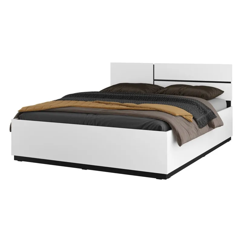 Seng Cross S med oppfellbar oppbevaring, 160 cm, Hvit
