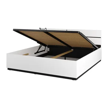 Seng Cross S med oppløftbar lagring - 180 cm, Hvit - Møbler - Senger - Sengeramme & sengestamme