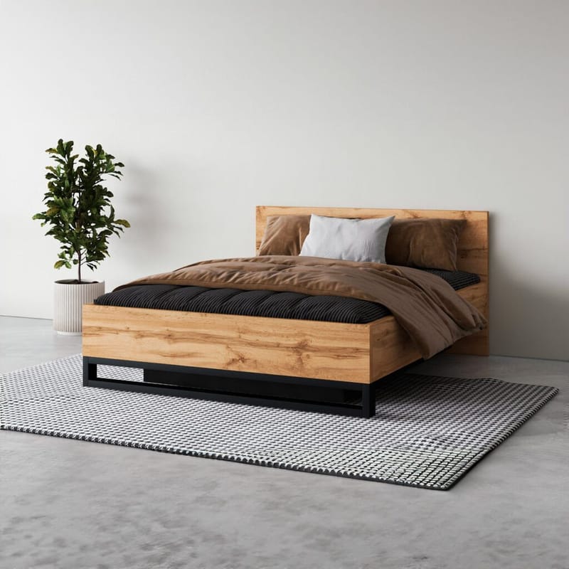 Seng Halle S med ramme på gassløft og oppbevaringsboks - 160 cm - Møbler - Senger - Sengeramme & sengestamme