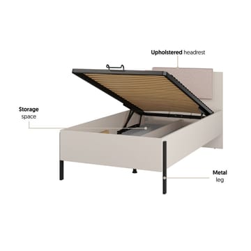 Seng Jukon S med løft for oppbevaring - 100 cm - Møbler - Senger - Sengeramme & sengestamme