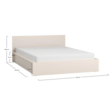 Seng med hodegjerde 4 You Fresh med Hevet Ramme Sand Beige - 160 x 200 cm - Møbler - Senger - Sengeramme & sengestamme