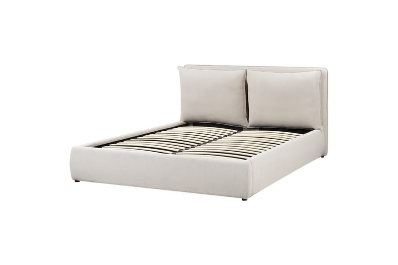 Seng med lagring Bajonna - Beige, 160x200 cm - Møbler - Senger - Senger med oppbevaring