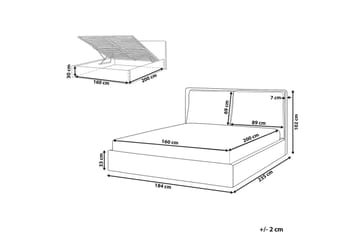 Seng med lagring Bajonna - Grå, 160x200 cm - Møbler - Senger - Senger med oppbevaring