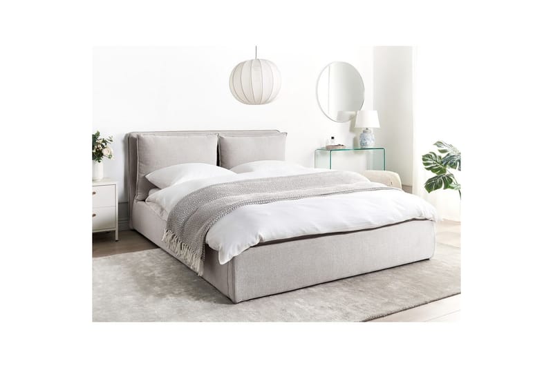 Seng med lagring Bajonna - Grå, 160x200 cm - Møbler - Senger - Senger med oppbevaring
