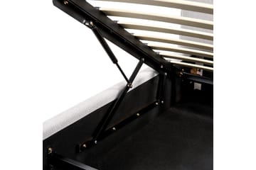 Seng med lagring Bajonna - Grå, 160x200 cm - Møbler - Senger - Senger med oppbevaring