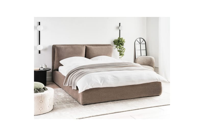Seng med lagring Bajonna - Taupe, 160x200 cm - Møbler - Senger - Senger med oppbevaring