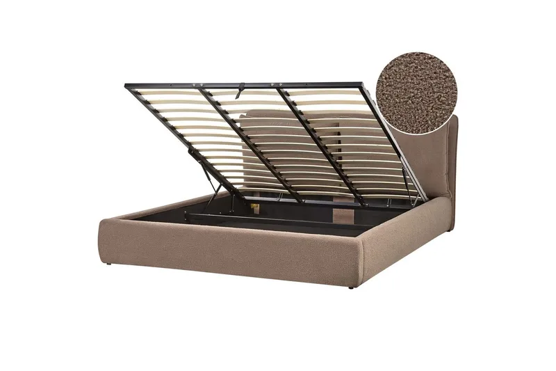 Seng med lagring Bajonna, Taupe, 180x200 cm