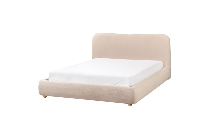 Seng med lagring Blagnac - Beige/Bouclé, 160x200 cm - Møbler - Senger - Senger med oppbevaring