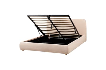 Seng med lagring Blagnac - Beige/Bouclé, 160x200 cm - Møbler - Senger - Senger med oppbevaring