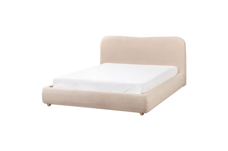 Seng med lagring Blagnac - Beige/Bouclé, 160x200 cm - Møbler - Senger - Senger med oppbevaring