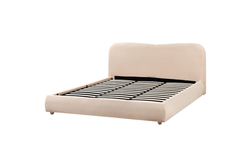 Seng med lagring Blagnac - Beige/Bouclé, 180x200 cm - Møbler - Senger - Senger med oppbevaring