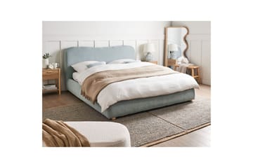 Seng med lagring Blagnac - Blå/Polyester, 160x200 cm - Møbler - Senger - Senger med oppbevaring