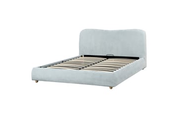 Seng med lagring Blagnac - Blå/Polyester, 160x200 cm - Møbler - Senger - Senger med oppbevaring