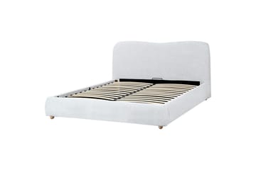 Seng med lagring Blagnac - Grå/Polyester, 160x200 cm - Møbler - Senger - Senger med oppbevaring