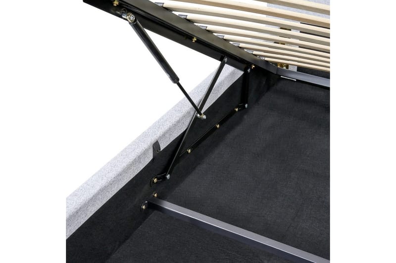 Seng med lagring Blagnac - Grå/Polyester, 160x200 cm - Møbler - Senger - Senger med oppbevaring