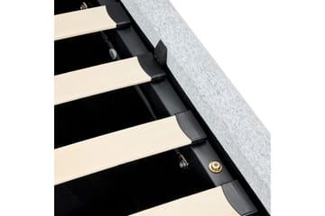 Seng med lagring Blagnac - Grå/Polyester, 160x200 cm - Møbler - Senger - Senger med oppbevaring