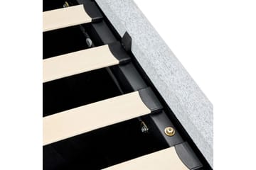 Seng med lagring Blagnac - Grå/Polyester, 180x200 cm - Møbler - Senger - Senger med oppbevaring