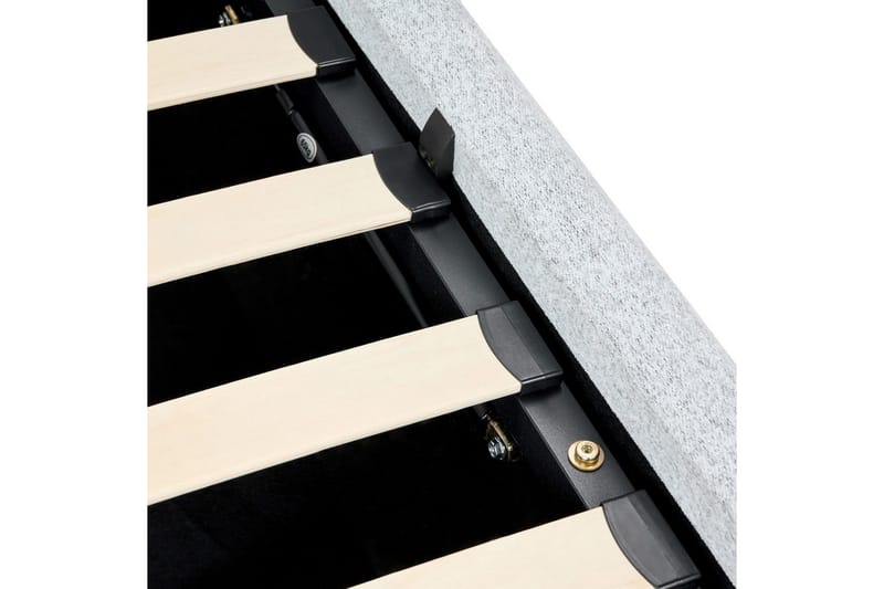 Seng med lagring Blagnac - Grå/Polyester, 180x200 cm - Møbler - Senger - Senger med oppbevaring